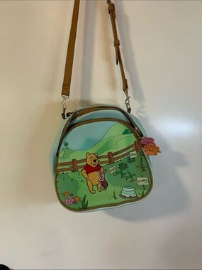 Disney Mint Green Winnie the Pooh Crossbody Bag with Tan Strap